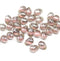 5x7mm Rose pink silver wash Czech glass teardrop beads 40pc