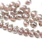 5x7mm Rose pink silver wash Czech glass teardrop beads 40pc