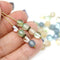6mm Antique green blue beige round druk czech glass beads, 30Pc