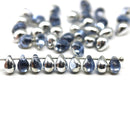 5x7mm Blue silver Czech glass teardrop beads 40pc