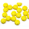 9mm Yellow flower beads Czech glass daisy - 20Pc