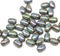 7x5mm Picasso gray mother of pearl czech glass rice oval beads - 40pc