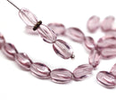 9x6mm Light purple oval twisted oval glass beads, 30pc