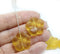 22mm Yellow large czech glass flower beads, 2pc
