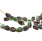 9x6mm Red green mixed oval twisted oval glass beads, 30pc