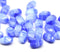 9x6mm Blue mixed oval twisted oval glass beads, 30pc