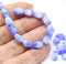 9x6mm Blue mixed oval twisted oval glass beads, 30pc