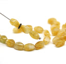 9x6mm Yellow amber mixed oval twisted oval glass beads, 30pc