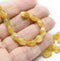 9x6mm Yellow amber mixed oval twisted oval glass beads, 30pc