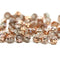 6mm Clear fancy bicone czech glass beads, copper coating, 50pc