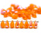 6x9mm Orange czech glass teardrop beads, AB finish - 40pc