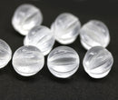 12mm Crystal clear melon czech glass beads, 8pc