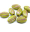 14x8mm Green pink oval Large czech glass barrel beads 8Pc