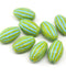 14x8mm Green blue oval Large czech glass barrel beads 8Pc