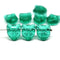 8pc Teal cat head czech glass beads side drilled
