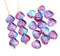 9x7mm Pink glass shell Czech beads center drilled, 20pc