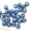 6mm Blue silver flakes druk round czech glass bead spacers 30Pc