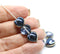 10mm Blue metallic puffy heart glass beads - 10Pc