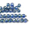 6mm Blue silver flakes druk round czech glass bead spacers 30Pc