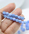 6mm Periwinkle blue czech glass round druk beads 30Pc