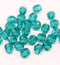 6mm Teal green fire polished round czech glass beads, 30Pc