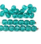 6mm Teal green fire polished round czech glass beads, 30Pc