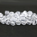 5mm Crystal clear cube czech glass, 50pc