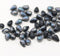 4x6mm Tiny black blue teardrops Czech glass beads - 50pc