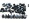 4x6mm Tiny black blue teardrops Czech glass beads - 50pc