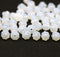 6mm Opal white fancy Czech glass bicone beads, 50pc