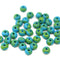 3x5mm Blue green rondelle beads czech glass 40pc