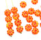 9mm Bright orange yellow inlays daisy flower czech glass beads, 20Pc