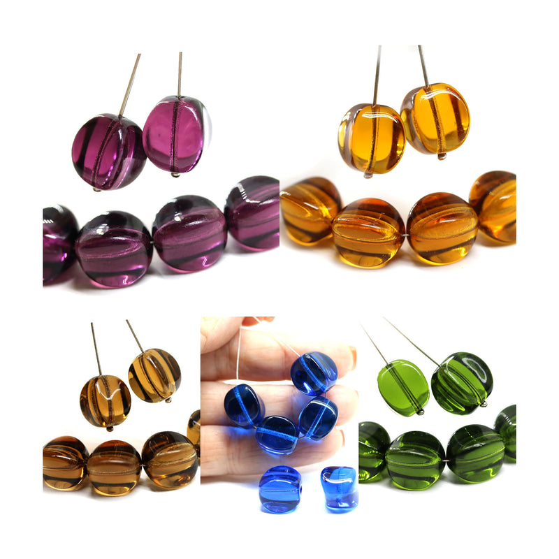 15mm Large oval cube Czech glass beads, 4pc