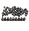 4x6mm Tiny black picasso teardrops Czech glass beads - 50pc