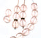 9x8mm Light pink flat oval wavy czech glass beads, 15Pc