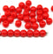 5mm Bright red round spacers, czech glass pressed druk beads 40Pc