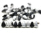 4x6mm Tiny black silver teardrops Czech glass beads - 50pc