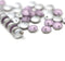 6mm Frosted pink lentil czech glass round beads silver finish 40pc