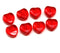 8mm Red heart Czech glass fire polished beads, 8Pc