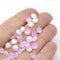 6mm Frosted pink lentil czech glass round beads AB finish 40pc