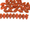 10x6mm Brown orange Czech glass leaf beads - 40Pc