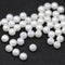 4mm White pearl Czech glass round druk spacers, 50pc