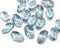 11x7mm Light montana blue czech glass barrel beads luster, 20Pc