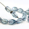 11x7mm Light montana blue czech glass barrel beads luster, 20Pc