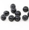 8x10mm Matte black saucer czech glass beads, UFO shape 12pc