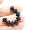 8x10mm Matte black saucer czech glass beads, UFO shape 12pc