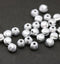 6mm Silver round melon shape czech glass beads 1mm hole - 30Pc