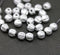 6mm Silver round melon shape czech glass beads 1mm hole - 30Pc