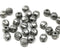 6mm Metallic grey round melon shape czech glass beads 1mm hole - 30Pc