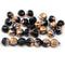 6mm Black round melon shape czech glass beads copper coating 30Pc